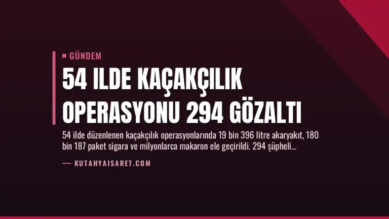 54 Ilde Kaçakçılık Operasyonu 294 Gözaltı