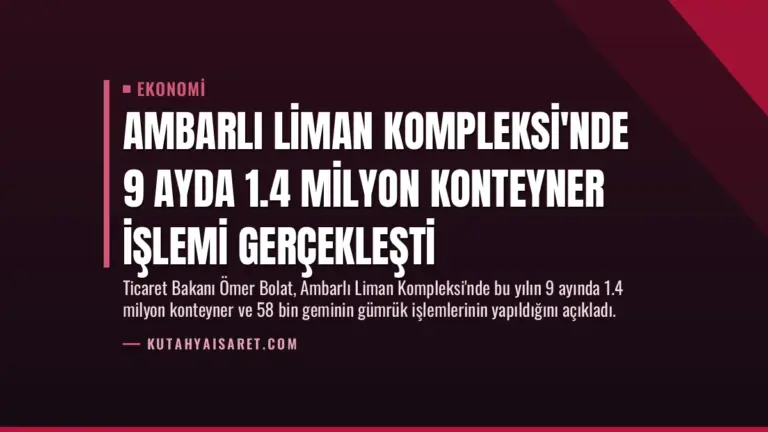 Ambarlı Liman Kompleksi'nde 9 Ayda 1.4 Milyon Konteyner İşlemi Gerçekleşti