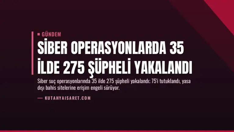 Siber Operasyonlarda 35 İlde 275 Şüpheli Yakalandı