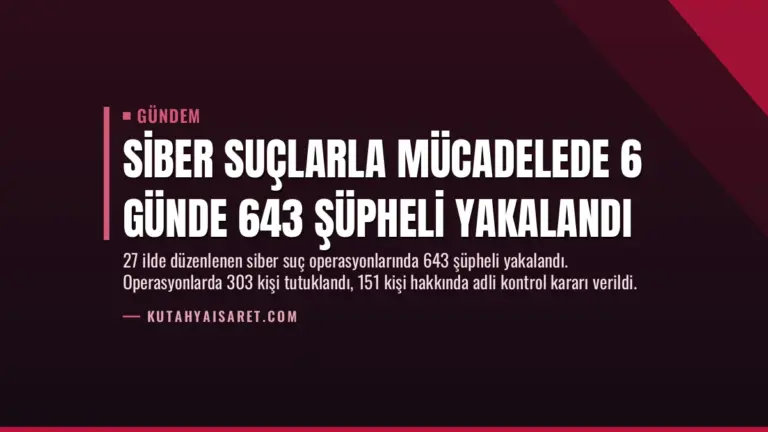 Siber Suçlarla Mücadelede 6 Günde 643 Şüpheli Yakalandı