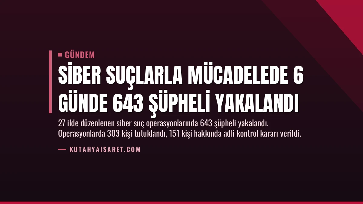 Siber Suçlarla Mücadelede 6 Günde 643 Şüpheli Yakalandı