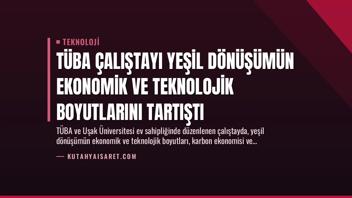 TÜBA Çalıştayı Yeşil Dönüşümün Ekonomik ve Teknolojik Boyutlarını Tartıştı