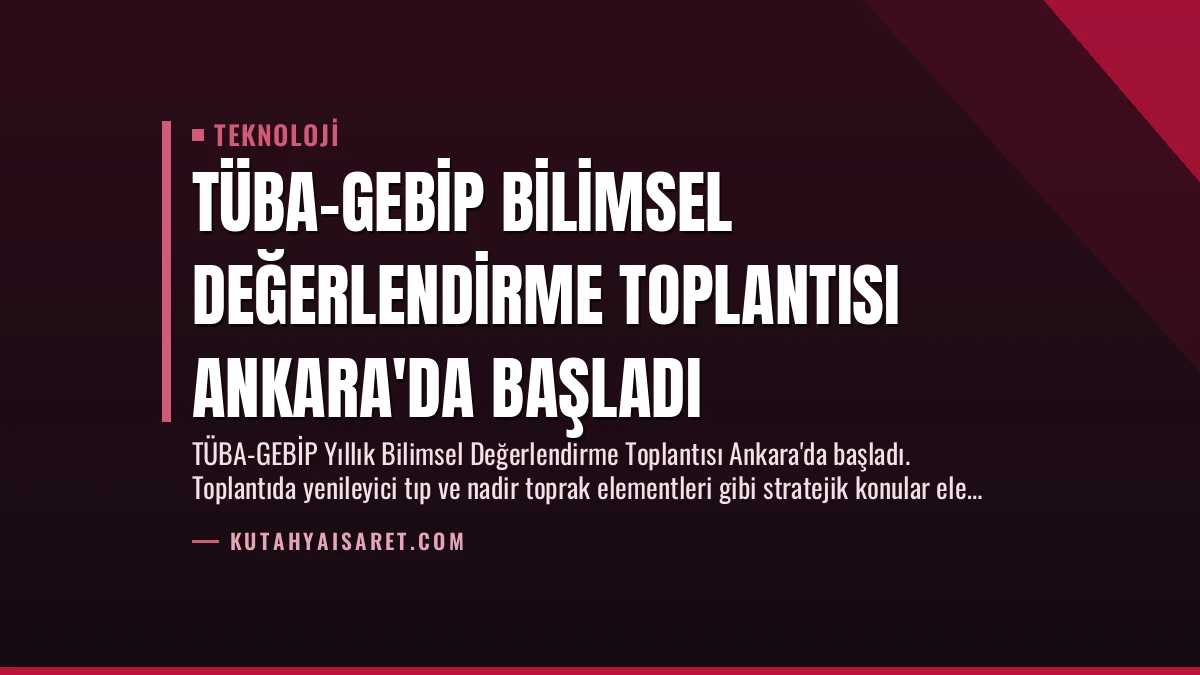 TÜBA-GEBİP Bilimsel Değerlendirme Toplantısı Ankara’da Başladı